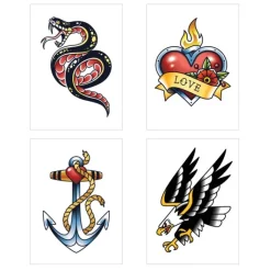 Toys | Toys & Prizes<SmileMakers American Traditional Temporary Tattoos - Temporary Tattoos from