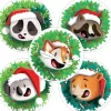 Christmas | Other Fun Stickers<SmileMakers Animals in Santa Hat Stickers