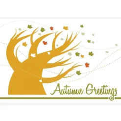 Seasons | Thanksgiving<SmileMakers Autumn Greetings Blowing Tree Greeting Cards