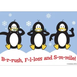 Seasons | Christmas<SmileMakers BrushFlossSmile Penguin Recall Cards - Custom Recall Cards from