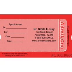 Appointment Cards<SmileMakers Custom Admit One Ticket Appointment Cards - Appointment Cards from
