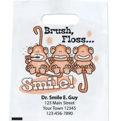 Take Home Bags | Take Home Bags<SmileMakers Custom Brush Floss Smile Monkey Bags - Take Home Bags from