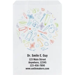 Take Home Bags | Take Home Bags<SmileMakers Custom Circle of Supplies Dental Paper Bags - Take Home Bags from