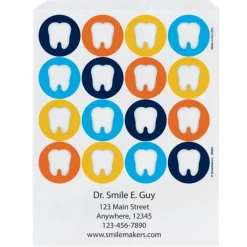 Take Home Bags | Take Home Bags<SmileMakers Custom Colorful Tooth Circles Paper Bags - Take Home Bags from