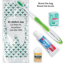 Dental Kits | Dental Practice Essentials<SmileCare Custom Components ™ Adult Geo Tooth Premium Zippered Bag Dental Kits - Dental Kits from SmileMakers
