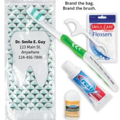 Dental Kits | Dental Practice Essentials<SmileCare Custom Components ™ Adult Geo Tooth Preference Zippered Bag Dental Kits with Flossers - Dental Kits from SmileMakers