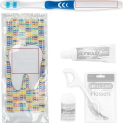 Dental Kits | Dental Practice Essentials<SmileCare Custom Components ™ Adult Smile! Preference Zippered Bag Dental Kits with Flossers - Dental Kits from SmileMakers