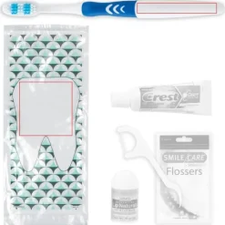 Dental Kits | Dental Practice Essentials<SmileCare Custom Components ™ Adult Geo Tooth Preference Zippered Bag Dental Kits with Flossers - Dental Kits from SmileMakers