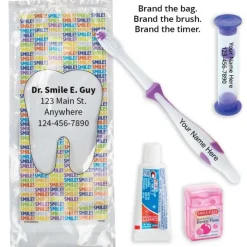 Dental Kits | Dental Practice Essentials<SmileCare Custom Components Youth Smile! Zippered Bag Dental Kits - Dental Kits from SmileMakers