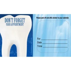 Appointment Cards<SmileMakers Custom Don't Forget Blue Water Sticker Appointment Cards - Appointment Cards from