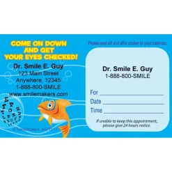 Appointment Cards<SmileMakers Custom Fish Eye Chart Sticker Appointment Cards - Appointment Cards from