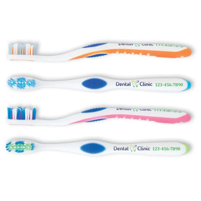 Toothbrushes | Dental Practice Essentials<OraLine Custom Full Color SmileCare™ Adult Premium 36 Tongue Cleaner Toothbrushes - Toothbrushes from SmileMakers