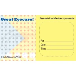 Appointment Cards<SmileMakers Custom Great Eye Care Dots Sticker Appointment Cards - Appointment Cards from