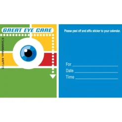 Appointment Cards<SmileMakers Custom Great Eye Care Sticker Appointment Cards - Appointment Cards from