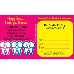 Appointment Cards<SmileMakers Custom Happy Braces Appointment Cards - Appointment Cards from