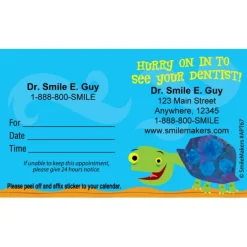 Appointment Cards<SmileMakers Custom Hurry Turtle Appointment Cards - Appointment Cards from