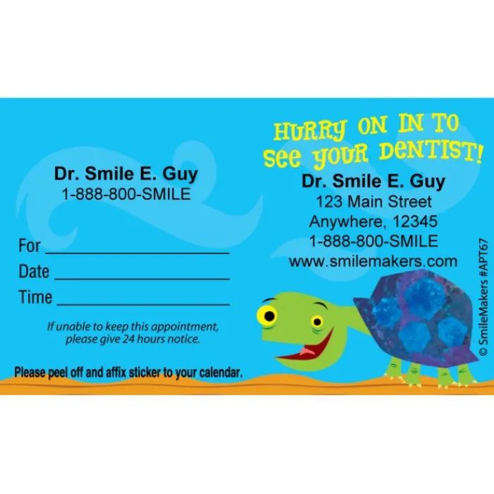 Appointment Cards<SmileMakers Custom Hurry Turtle Appointment Cards - Appointment Cards from