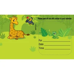 Appointment Cards<SmileMakers Custom Jungle Friends Sticker Appointment Cards - Appointment Cards from