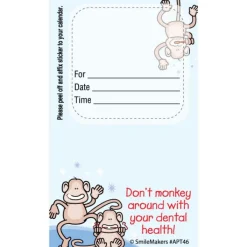 Appointment Cards<SmileMakers Custom Monkey Colour Lines Appointment Cards - Appointment Cards from