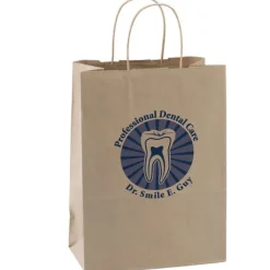 Take Home Bags | Take Home Bags<SmileMakers Custom Natural Kraft Paper Bags - Large - Take Home Bags from