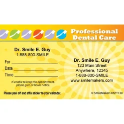 Appointment Cards<SmileMakers Custom Professional Care Appointment Cards - Appointment Cards from