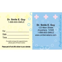 Appointment Cards<SmileMakers Custom Professional Medical Care Appointment Cards - Appointment Cards from