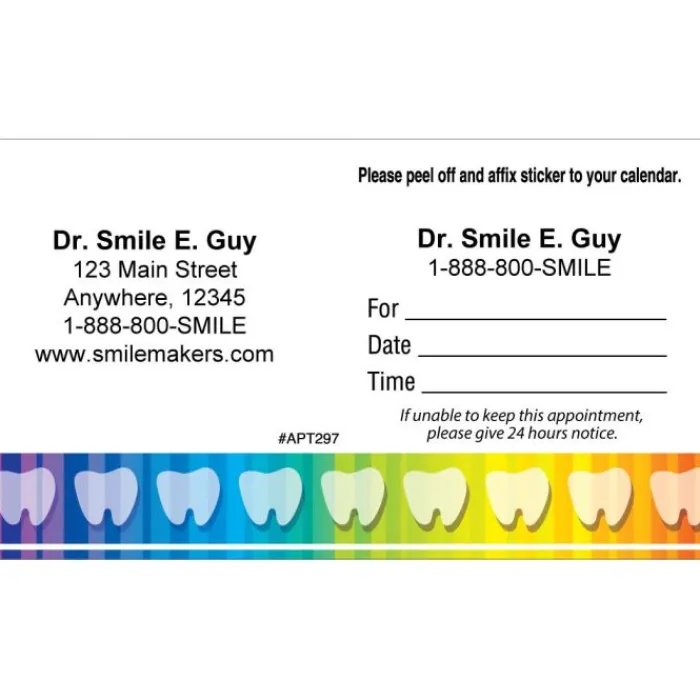 Appointment Cards<SmileMakers Custom Rainbow Teeth Appointment Cards - Appointment Cards from
