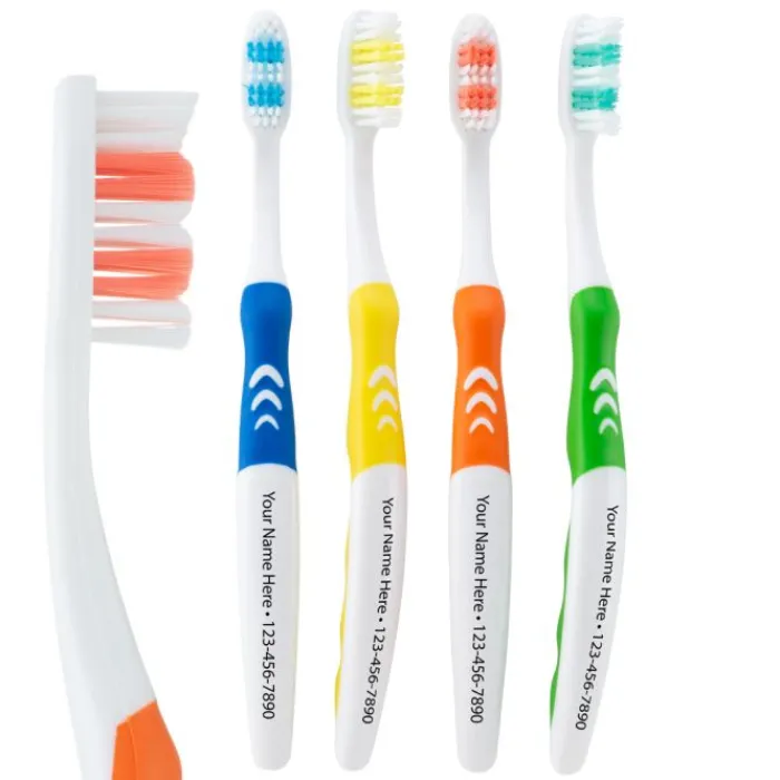 Toothbrushes | Dental Practice Essentials<SmileMakers Custom SmileCare™ Adult Ripple Grip Toothbrushes - Case - Toothbrushes from