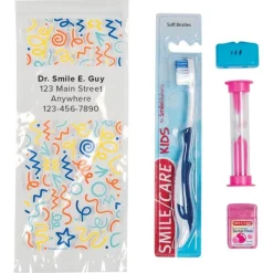 Dental Kits | Dental Practice Essentials<SmileMakers Custom SmileCare™ Youth Celebration Basic Zippered Bag Dental Kits - Dental Kits From