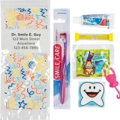 Dental Kits | Dental Practice Essentials<SmileMakers Custom SmileCare™ Youth Celebration Premium Zippered Bag Dental Kits - Dental Kits From