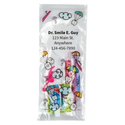 Ready-to-go Dental Kits | Dental Practice Essentials<SmileCare Custom ™ Youth Dental Paratrooper Premium Zippered Bag Dental Kits with Flossers - Dental Kits From SmileMakers