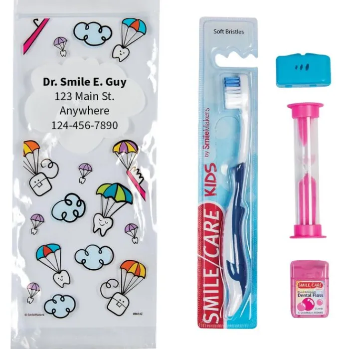 Ready-to-go Dental Kits | Dental Kits<SmileCare Custom ™ Youth Dental Paratrooper Basic Zippered Bag Dental Kits - Dental Kits From SmileMakers