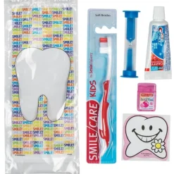Ready-to-go Dental Kits | Dental Kits<SmileCare Custom ™ Youth Smile! Premium Zippered Bag Dental Kits - Dental Kits From SmileMakers