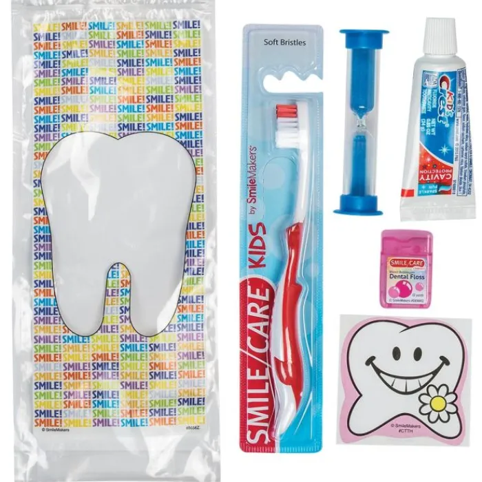 Ready-to-go Dental Kits | Dental Kits<SmileCare Custom ™ Youth Smile! Premium Zippered Bag Dental Kits - Dental Kits From SmileMakers