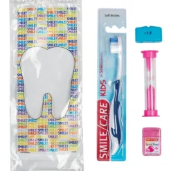 Ready-to-go Dental Kits | Dental Kits<SmileCare Custom ™ Youth Smile! Basic Zippered Bag Dental Kits - Dental Kits From SmileMakers