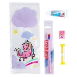 Ready-to-go Dental Kits | Dental Kits<SmileCare Custom ™ Youth Unicorn Zippered Bag Dental Kits - Dental Kits From SmileMakers