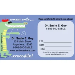 Appointment Cards<SmileMakers Custom Snazzy Smile Crocodile Appointment Cards - Appointment Cards from