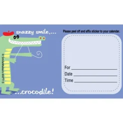 Appointment Cards<SmileMakers Custom Snazzy Smile Crocodile Appointment Cards - Appointment Cards from