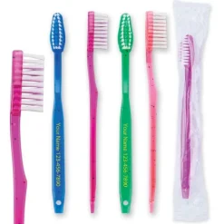 Toothbrushes | Dental Practice Essentials<SmileMakers 144 Custom Teen Clear Sparkle Toothbrush - Custom Toothbrushes from