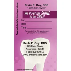 Appointment Cards<SmileMakers Custom Tooth with Purple Sticker Appointment Cards - Appointment Cards from