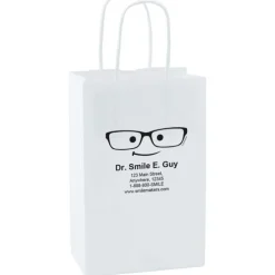 Take Home Bags | Take Home Bags<SmileMakers Custom White Paper Bags - Small