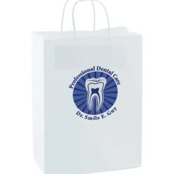 Take Home Bags | Take Home Bags<SmileMakers Custom White Paper Bags - Large - Take Home Bags from