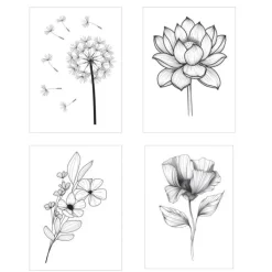Toys | Toys & Prizes<SmileMakers Floral Line Art Temporary Tattoos - Temporary Tattoos from