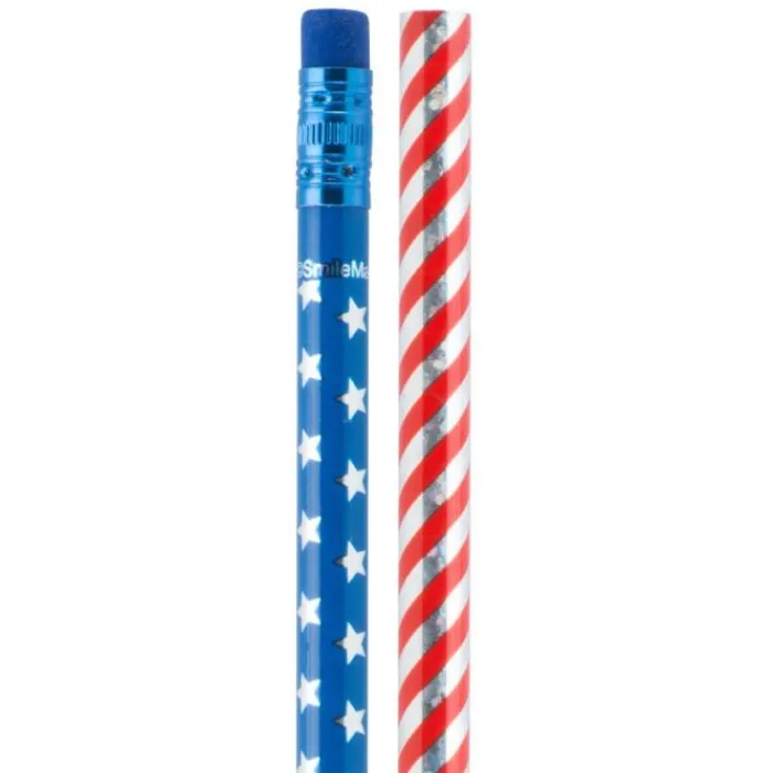 Fourth Of July | Pencils & Coloring<SmileMakers Glitter USA Flag Pencils - Pencils from