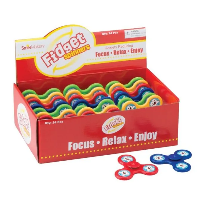 Dental Themed Prizes | Latex Free Toys<SmileMakers Happy Tooth Fidget Spinners - Fidget Toys from