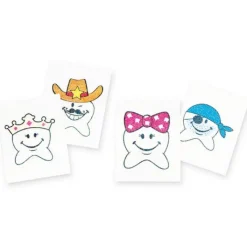 Dental Themed Prizes | Toys<SmileMakers Happy Tooth Glitter Tattoo - Happy Tooth from