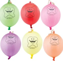 Dental Themed Prizes | Toys<SmileMakers Happy Tooth Punching Balloons - Punch Ball Toys from