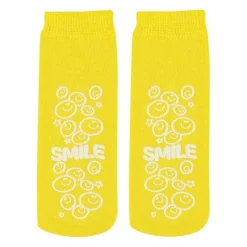 Medical Practice Essentials | Exclusive Kidcare™<SmileMakers KidCare™ Yellow Smiley Face Ankle Length Slipper Socks - 1 pair - Medical Supplies & Accessories from