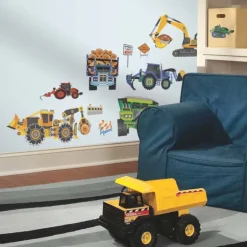 Wall Decals<SmileMakers New Speed Limit - Construction Vehicles Wall Decals - Office Décor from