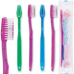 Toothbrushes | Dental Practice Essentials<OraBrite 144 Kids Pre-pasted Disposable  Sparkle Toothbrush - Toothbrushes from SmileMakers